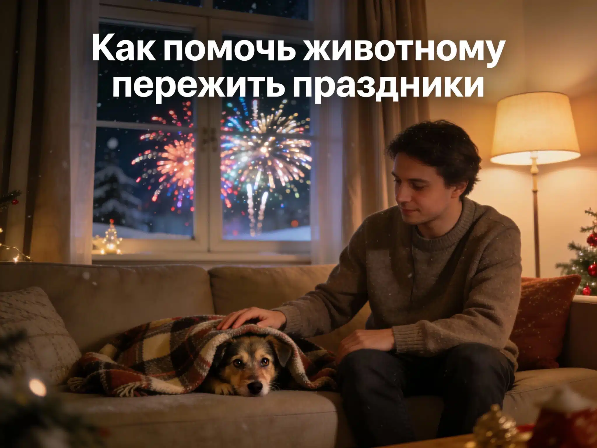 Питомец боится фейерверков: как помочь животному пережить праздники
